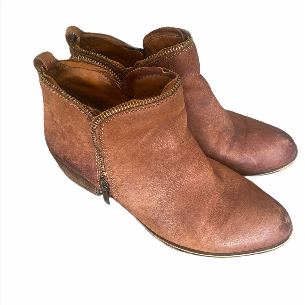 Women’s Lucky Brand Brown Leather Boots Booties Size 9